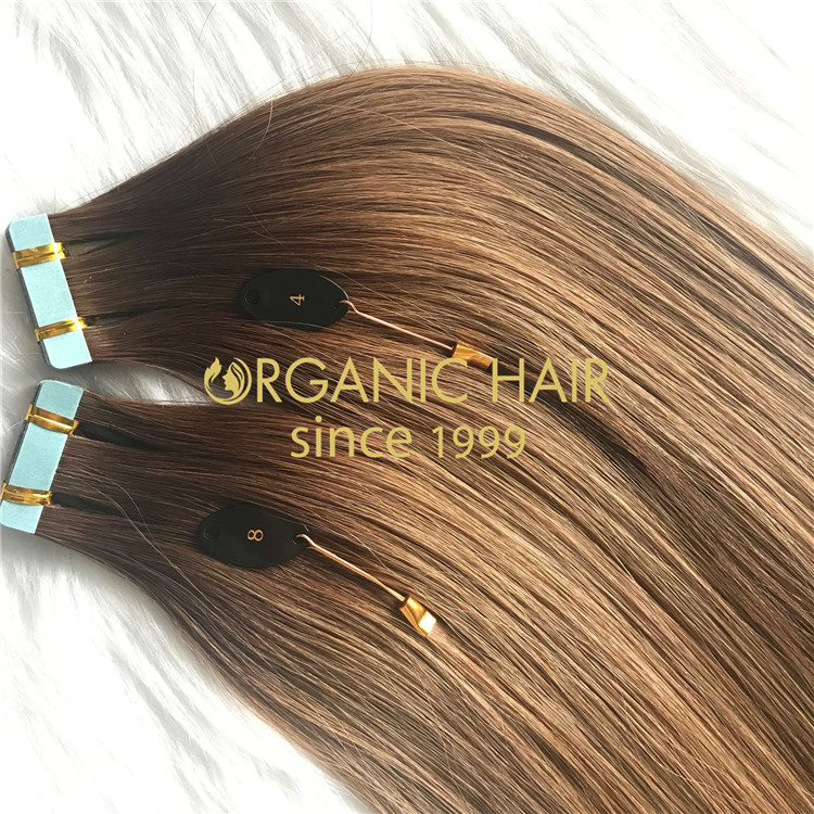 High quality tape in hair extensions ombre color 4/8  C92